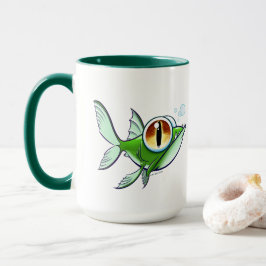 WÜTENDER FISCH MIT ROTEM AUGE von Jeff Willis Art Tasse