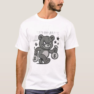 Wütender Geld Bär Cartoon T-Shirt – Bold Streetwea