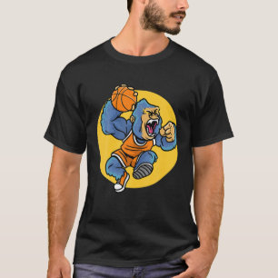 Wütender Gorilla mit Basketball in Jersey Sport T-Shirt