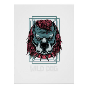 Wütender Hund Logo Stachelhalsband Bulldogge Kun Poster