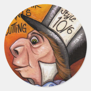 WÜTENDER HUTMACHER Alice im Wunderland-Aufkleber Runder Aufkleber