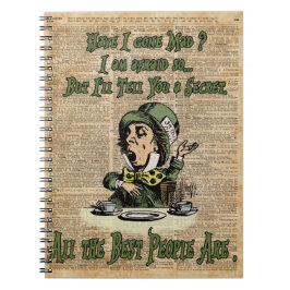 Wütender Hutmacher, Alice im Wunderland, zitieren Notizblock