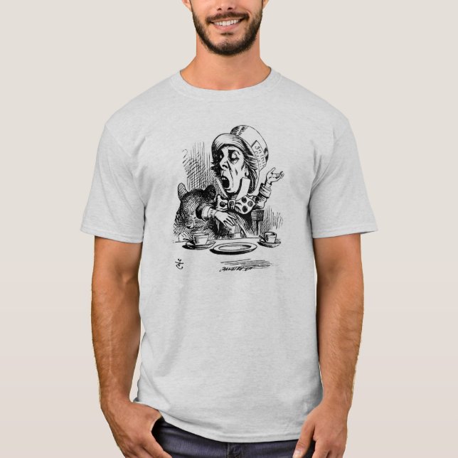 Wütender Hutmacher-Aschen-FarbT - Shirt (Vorderseite)