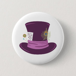 Wütender Hutmacher-Hut Button