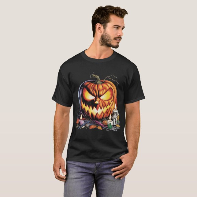 Wütender Jack Halloween T-Shirt (Vorne ganz)