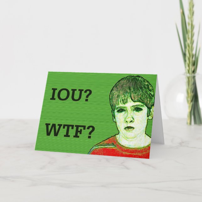 wütender Junge Feiertagskarte (Vorderseite)
