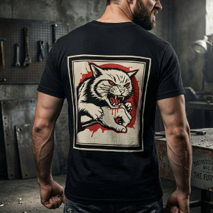 Wütender Katzenangriff Katze Edgy Blutige Klaue Sc T-Shirt