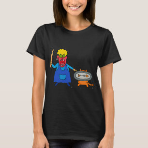 Wütender Koch und unartiger Kater – Lustige handge T-Shirt