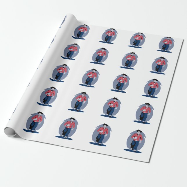 Wütender Mann gehend Geschenkpapier (Ungerollt)
