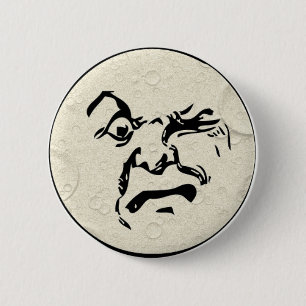 Wütender Mann im Mondgesicht Button