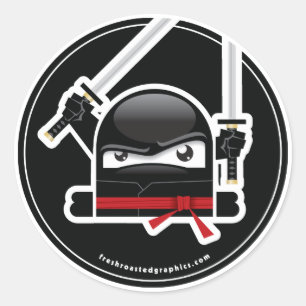 Wütender Ninja Fähigkeitsaufkleber Runder Aufkleber