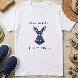 Wütender Patriot Kangaroo Australischer Geist T-Shirt