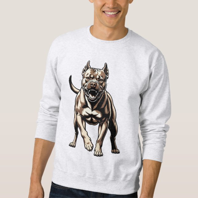 Wütender Pitbull Sweatshirt (Vorderseite)