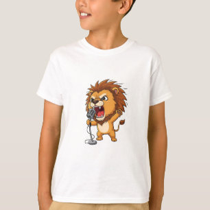 Wütender Rockstar Löwe Sänger Illustration Kinder T-Shirt