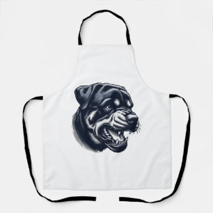 Wütender Rottweiler Hund – Kühne Wachhund-Kunst Schürze