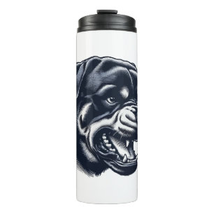 Wütender Rottweiler Hund Kühne Wachhund Kunst Thermosbecher