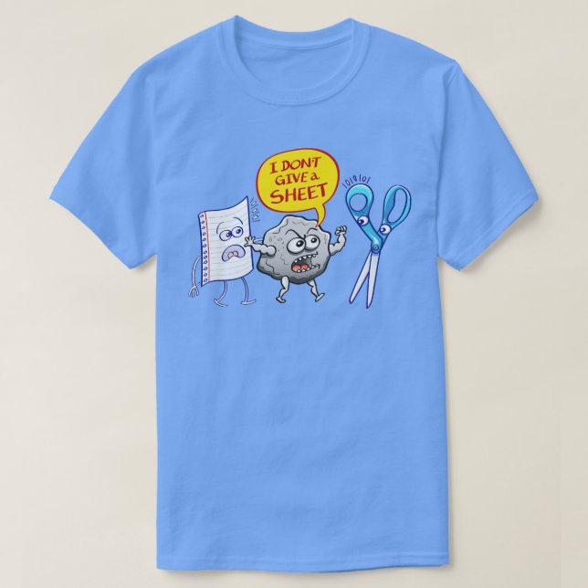 Wütender Stein gibt der Schere kein Blatt Papier T-Shirt (Design vorne)