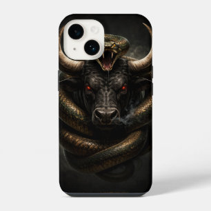 Wütender Stier und Schlangenschild - iPhone 14 Hül Hülle