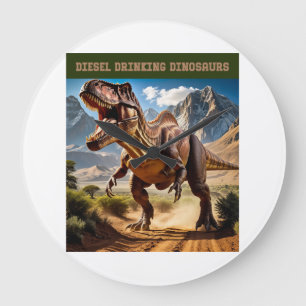 Wütender T. Rex Große Wanduhr