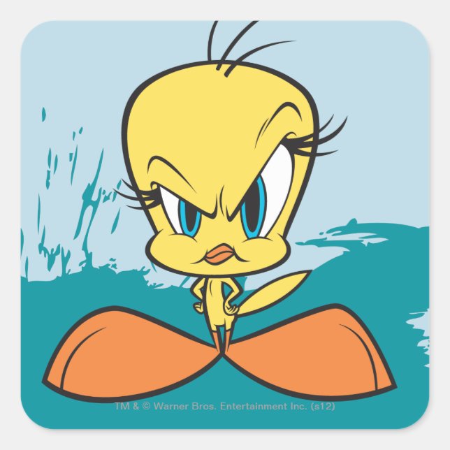 Wütender TWEETY™ Quadratischer Aufkleber (Vorderseite)