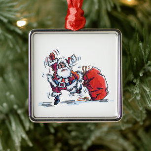 Wütender Weihnachtsmann Premium-Ornament Ornament Aus Metall