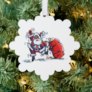 Wütender Weihnachtsmann-Schneeflocken-Papier-Ornam Ornament Karte