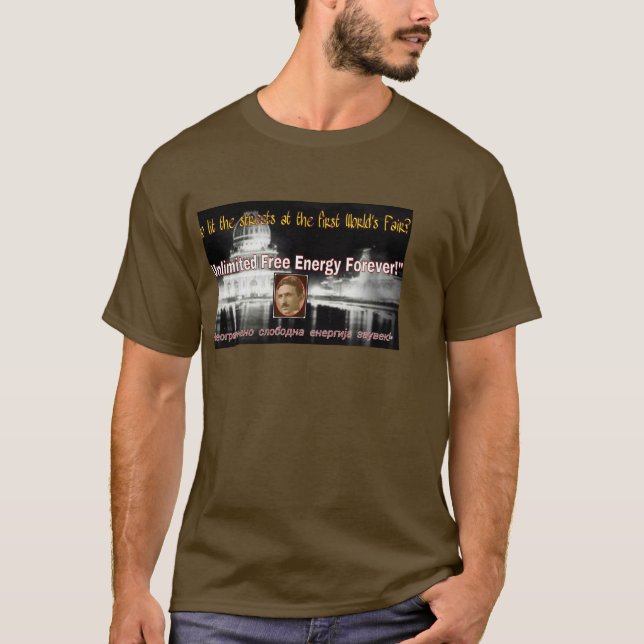 Wütender Wissenschaftler Nikola Teslas des Stroms T-Shirt (Vorderseite)