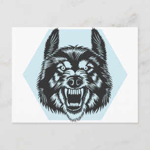 Wütender Wolf Postkarte