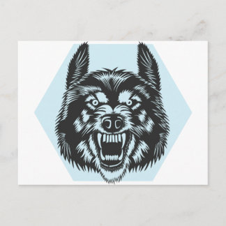 Wütender Wolf Postkarte