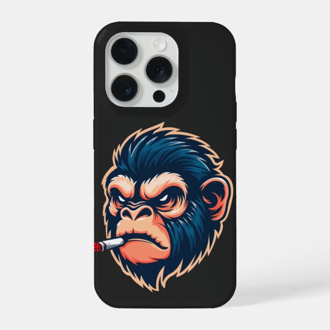 Wütendes Affe iPhone 15 Pro Hülle (Rückseite)