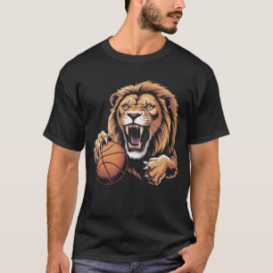 wütendes Basketball-Löwen-Maskottchen Sports Team T-Shirt