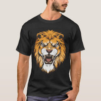 Wütendes Brüllendes-Löwe-Grafik-T-Shirt