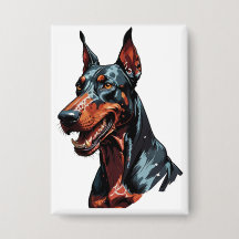 Wütendes Dobermann-Portrait Aggressiver Hund Gesch