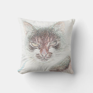 Wütendes funky Katzen-Gesicht-Wurfkissen Kissen
