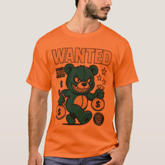 Wütendes Geld-Bär-Cartoon-T-Shirt – Bold Streetwea T-Shirt