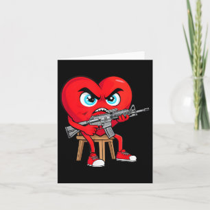 Wütendes Herz Anti-Valentins-Pistole Glücklicher V Karte