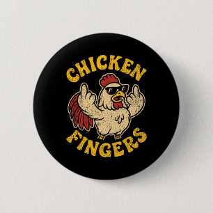 Wütendes Huhn zeigt Mittelfinger Pun Cluc Button