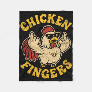 Wütendes Huhn zeigt Mittelfinger Pun Cluc Fleecedecke
