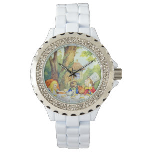 Wütendes Hutmacher-Tee-Party farbenreich Armbanduhr