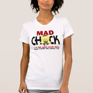 Wütendes Küken im Kampf-Jugenddiabetes T-Shirt