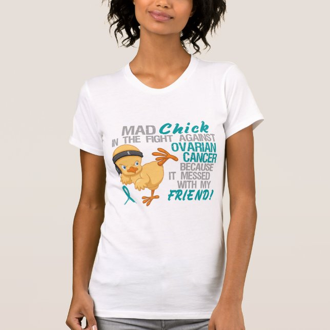 Wütendes Küken verwirrt mit Eierstockkrebs des T-Shirt (Vorderseite)