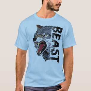 Wütendes Wolfskopf-Biest-Modus-Grafik-T-Shirt T-Shirt