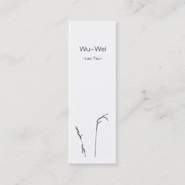 Wuwei-Bookmark Mini Visitenkarte (Vorderseite)