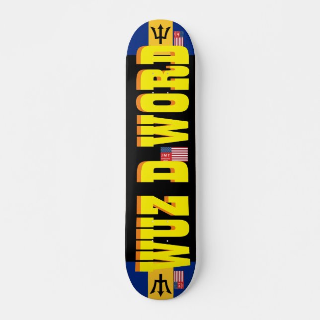WUZ DA WORD JMT BARB 7 3/4" Skateboard Deck (Vorne)