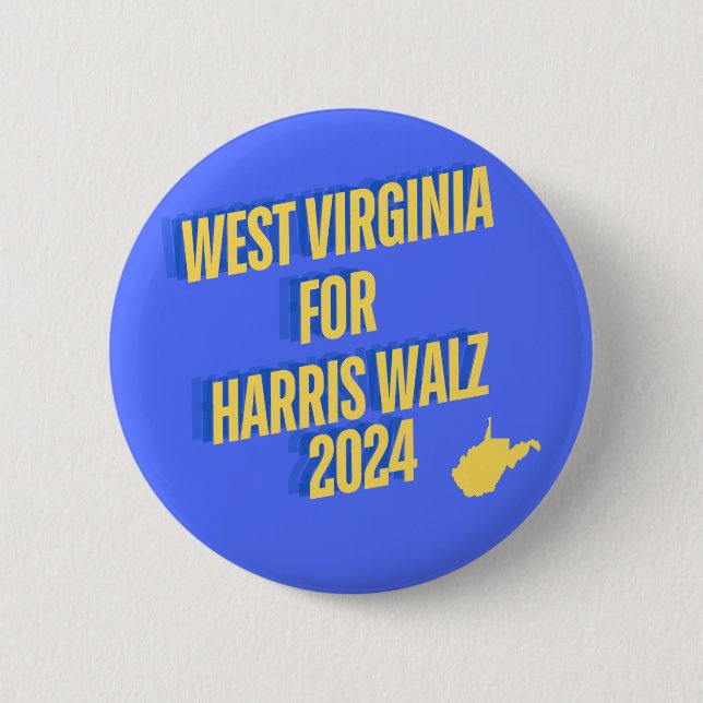 WV für Harris Walz 2024-Schaltfläche Button (Vorderseite)