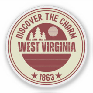 WV-Staatsumriss - West Virginia Reise Aufkleber
