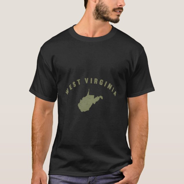 Wv Zuhause Staat Mens Sports West Virginia T-Shirt (Vorderseite)
