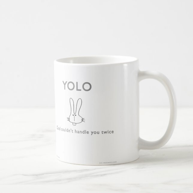 ww040 YOLO Gott zweimal badass Häschen waitwot Kaffeetasse (Rechts)