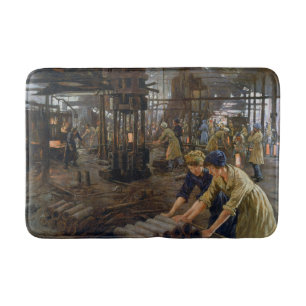WW1 1918 Frauen bei der Arbeit in einer Munitionsf Badematte