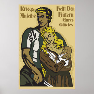WW1 Allemand Poster Kriegsanleihe, helft den Hüter